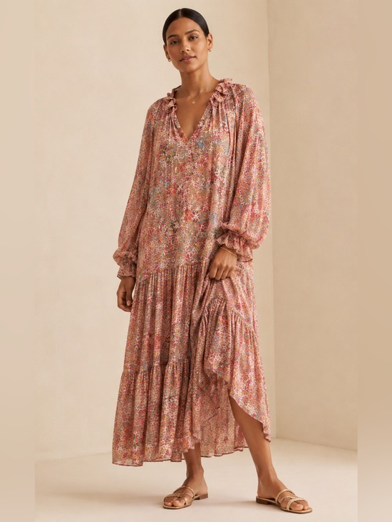 Free People Dresses & Skirts - Free People | Feeling Groovy Maxi Dress Floral Orange - Size XL